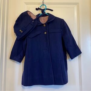 VTG S.J. Buchman Girl's Wool Coat approximately size 3-4 with matching bonnet